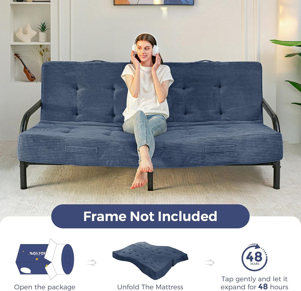 MAXYOYO Foldable Mattress, 8-Inch Tufted Futon Mattress with Handles