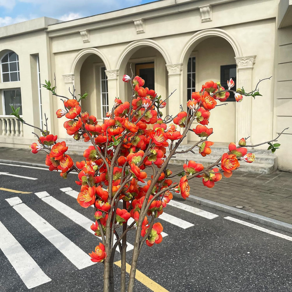 4PCS Cherry Blossom Branches Artificial Plum Blossom Fake Flowers Silk Flower...