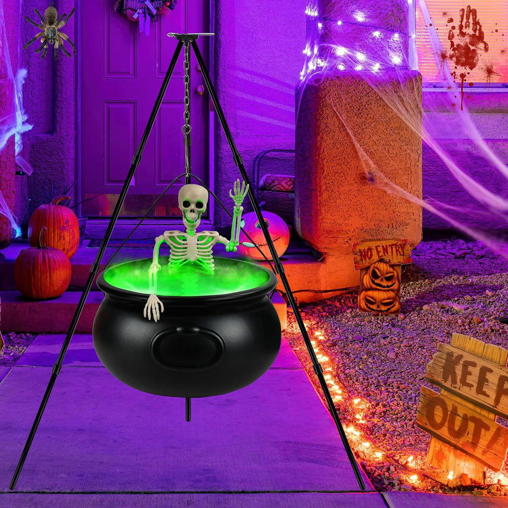 Halloween Decorations Outdoor, 12.6โ Large Witches Cauldron Kettle on Tripod ...