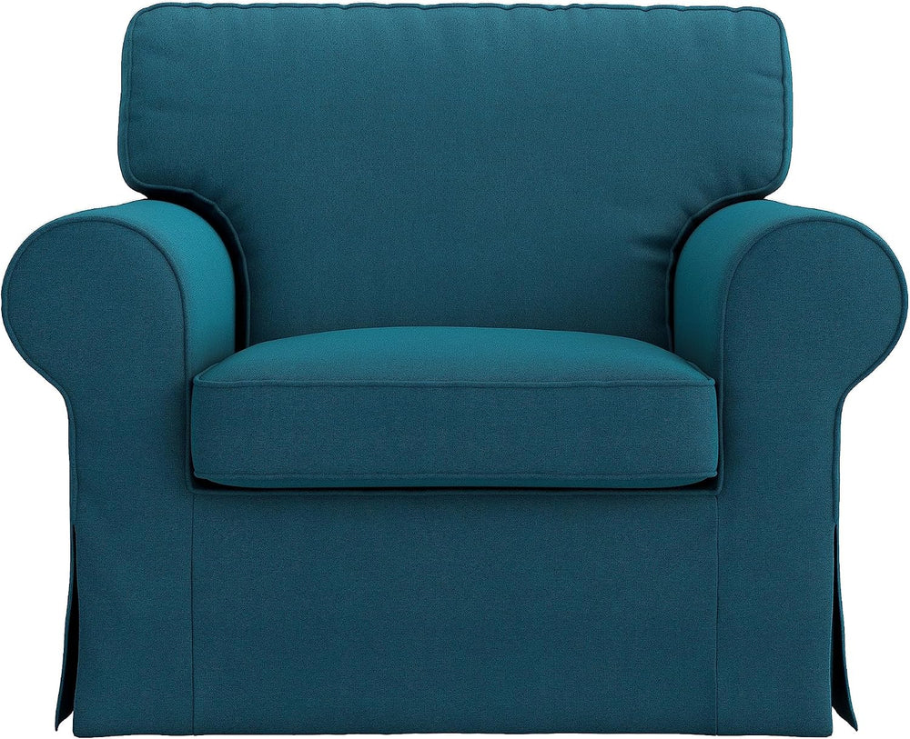MASTERS OF COVERS Ektorp Armchair Cover for IKEA Ektorp Chair-Dark Ocean