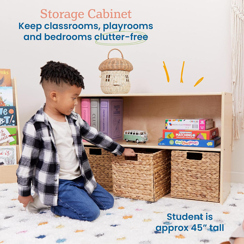 ECR4Kids Streamline 2-Shelf Single-Sided Storage Cabinet, 24in, Classroom Fur...