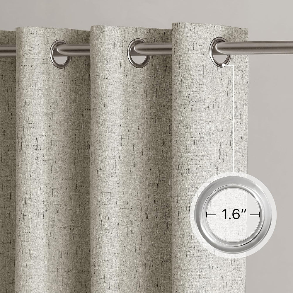 NICETOWN 100% Blackout Sliding Door Curtain, Beige, W100xL84, 1 Panel
