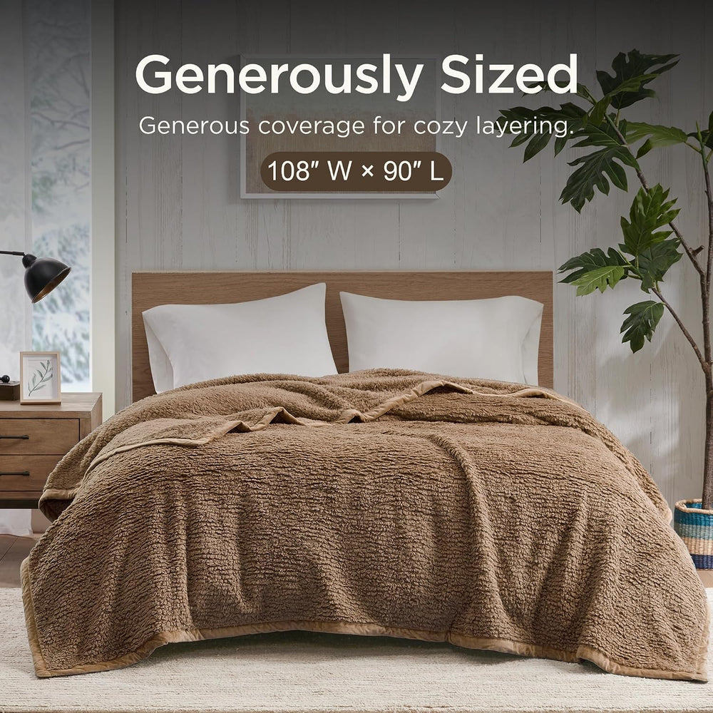Woolrich Burlington Berber Blanket Super Soft, Cozy Lightweight Cover with Lu...