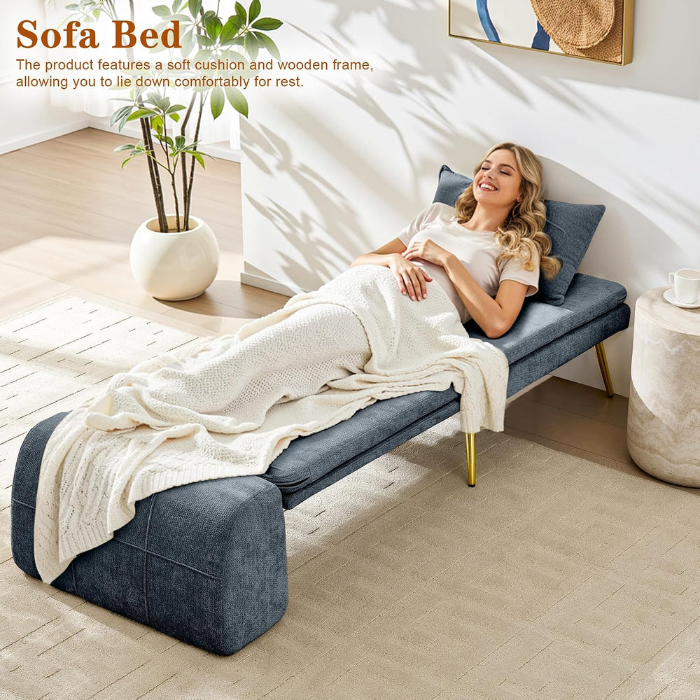 Futon Chair, 3-in-1 Chair Sleeper Bed for Adults with Back Support