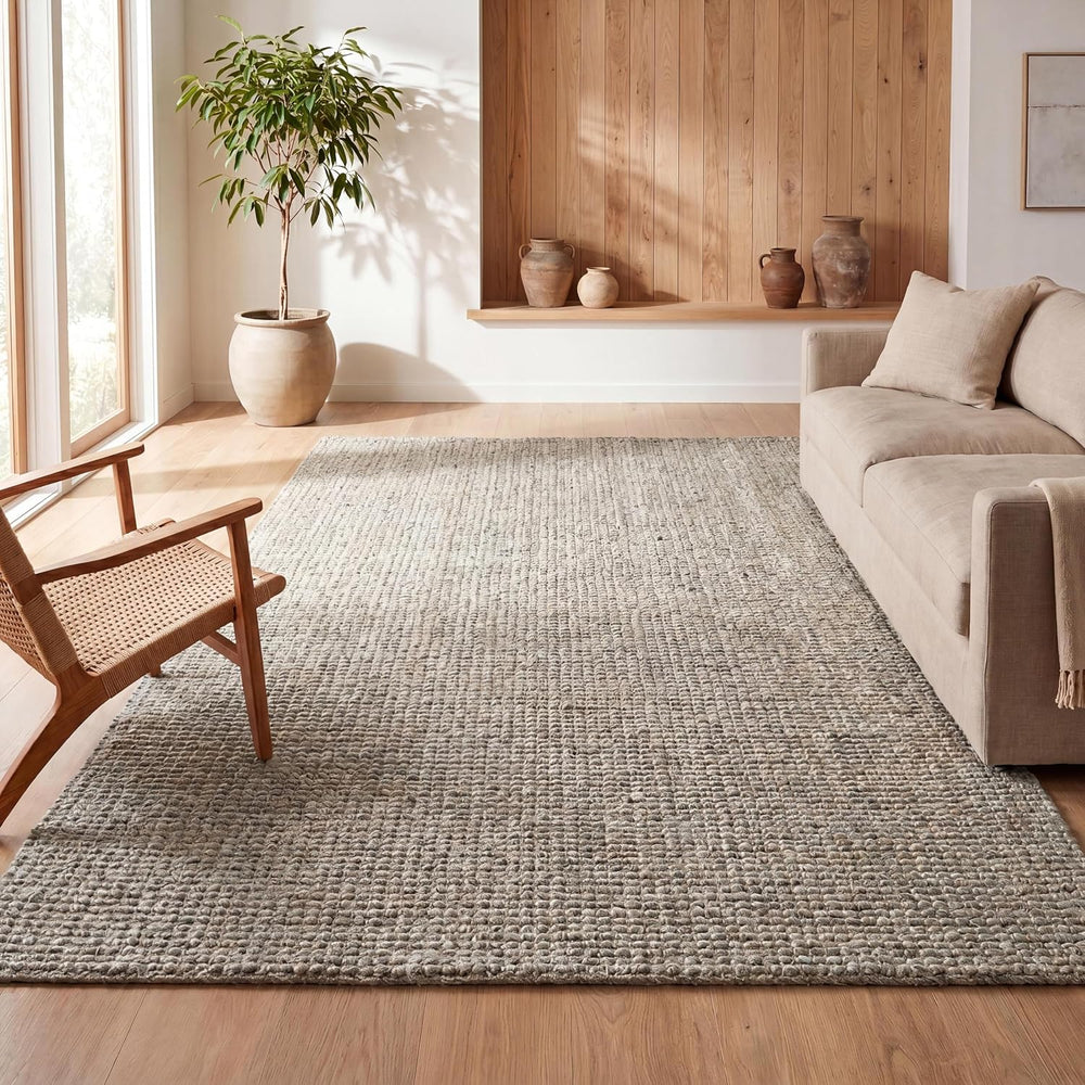 JONATHAN Y Pata Hand Woven Chunky Jute Gray Indoor Area Rug, 6x9, Bohemian, R...