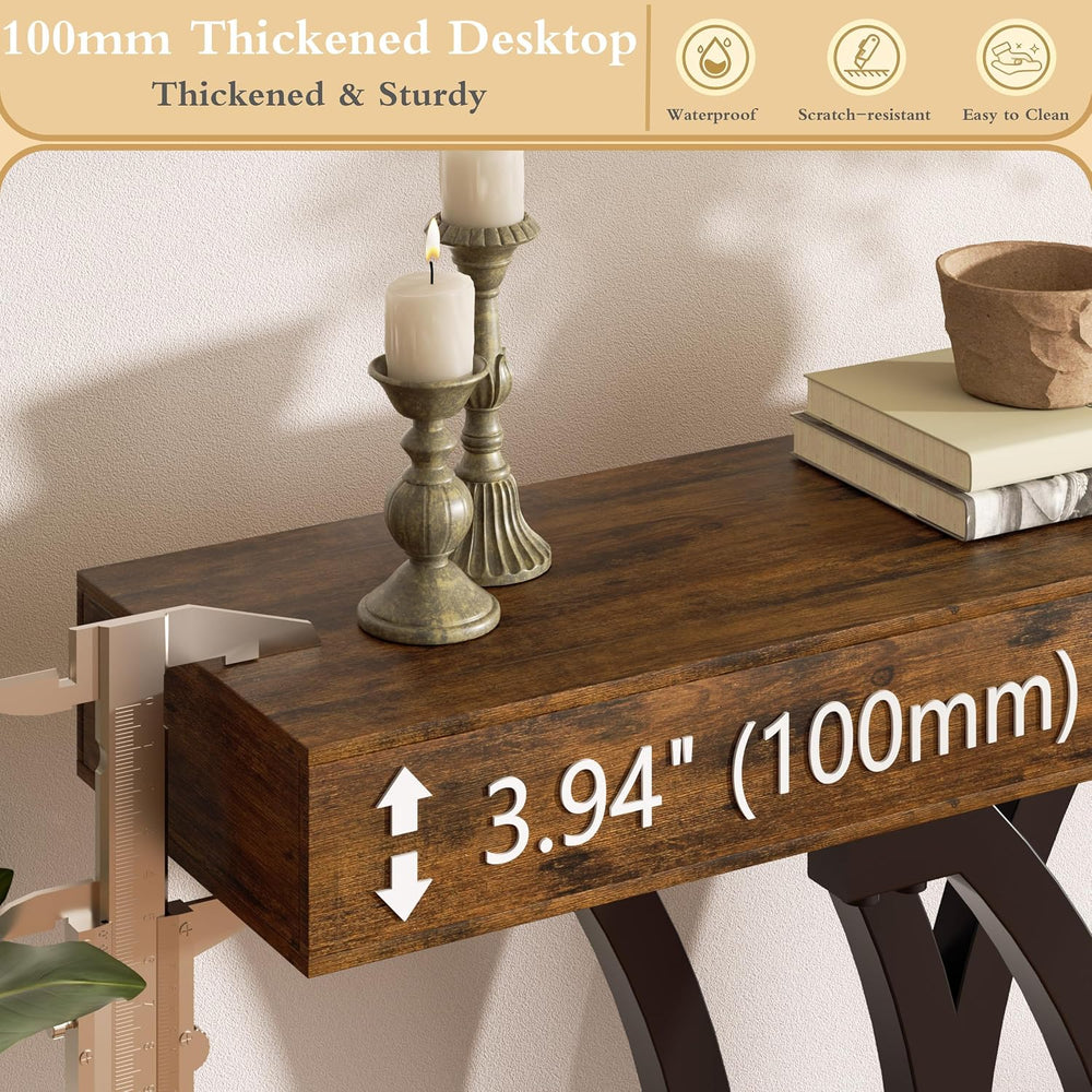 JUSTOGO 43.3" Console Table for Entryway, Industrial Sofa Table Entryway...