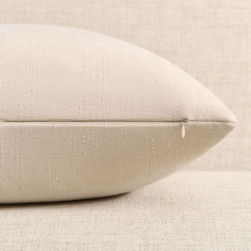 Pack of 4 Throw Pillow Covers 22x22 Inch Chenille Textured Neutral Blue Soft ...