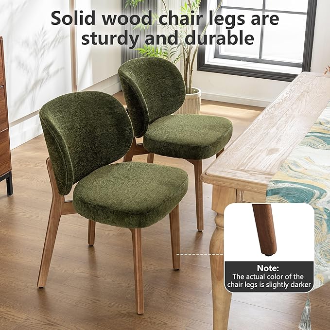 YOUNIKE Olive Green Dining Chair with High Back Single Mid Century Modern Kit...