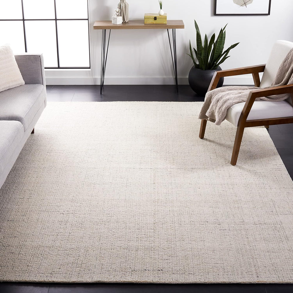 SAFAVIEH Abstract Area Rug 10x14, Wool Handmade Ivory & Light Grey ABT468K