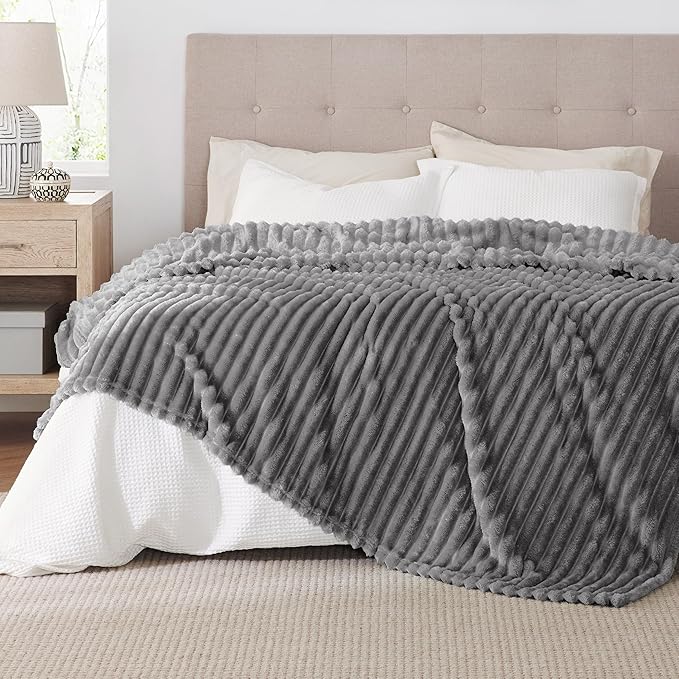 Bedsure GentleSoft Frost Gray California King Size Blanket