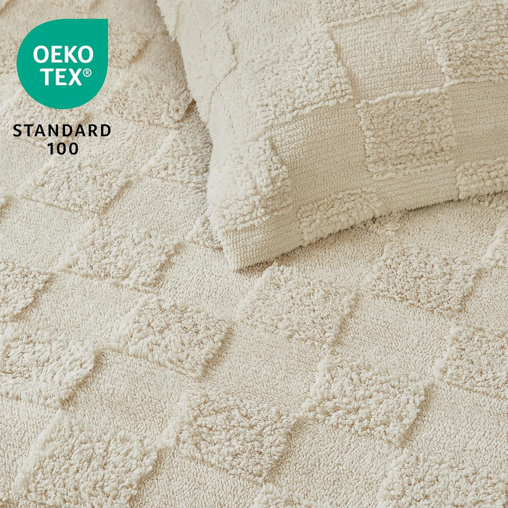 Joiedomi King Size Comforter Set, 3 Pieces Beige Boho King Bedding Set with 1...