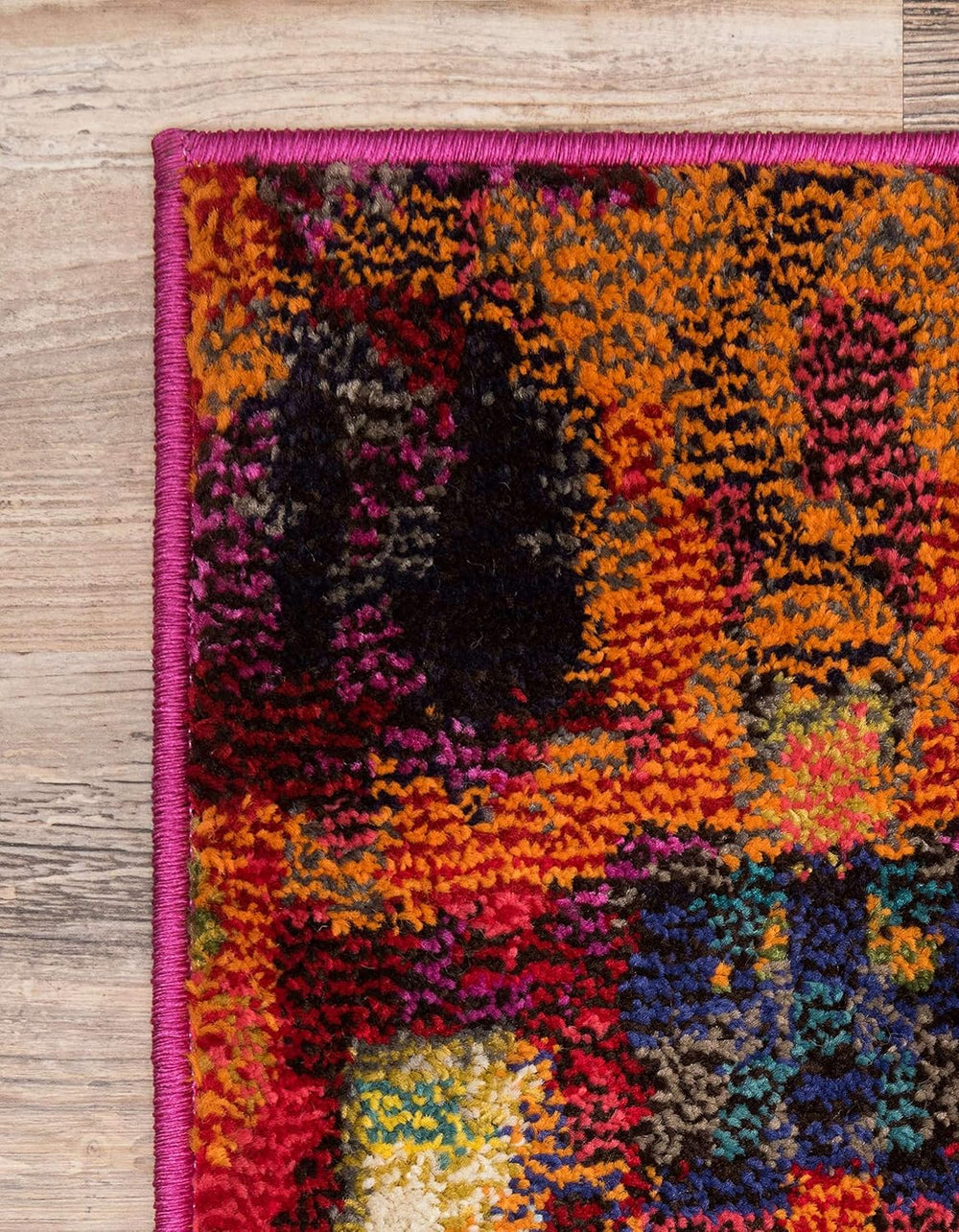 Unique Loom Jardin Collection Colorful, Vibrant, Abstract, Modern Area Rug (1...