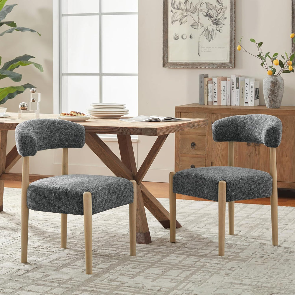 VKNOW Wooden Dining Chairs Set of 2, Modern Upholstered Dining Room Chairs wi...