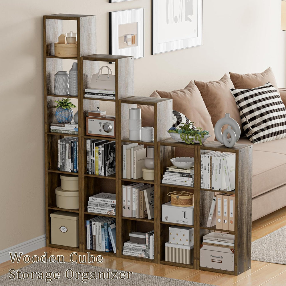 Cube Storage Organizer Bookcase, 3 Tier Decorative 11 inch Open Back Cubical ...
