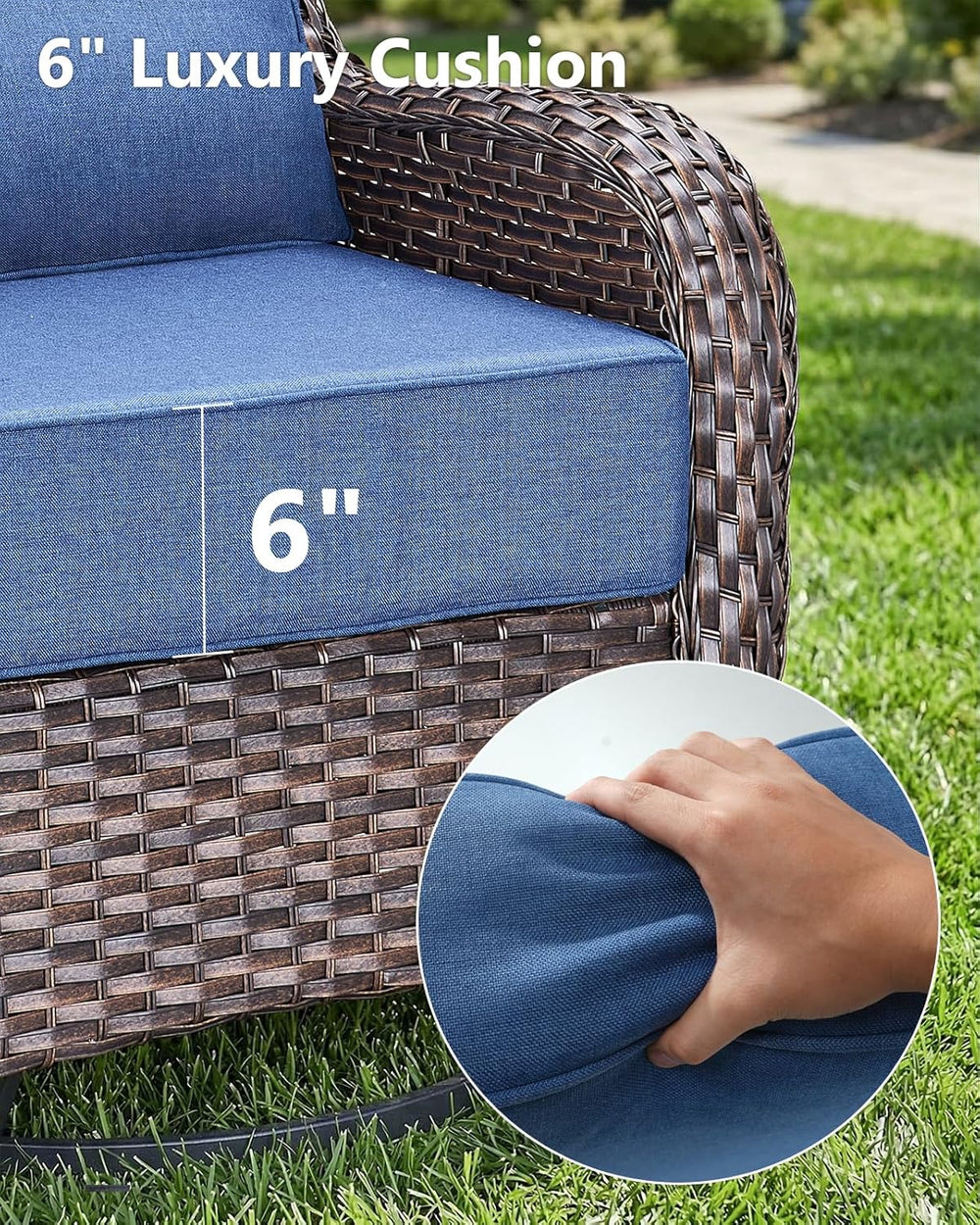 6" Thick Outdoor Cushion, 22"*24"*6" Patio Furniture Cush...