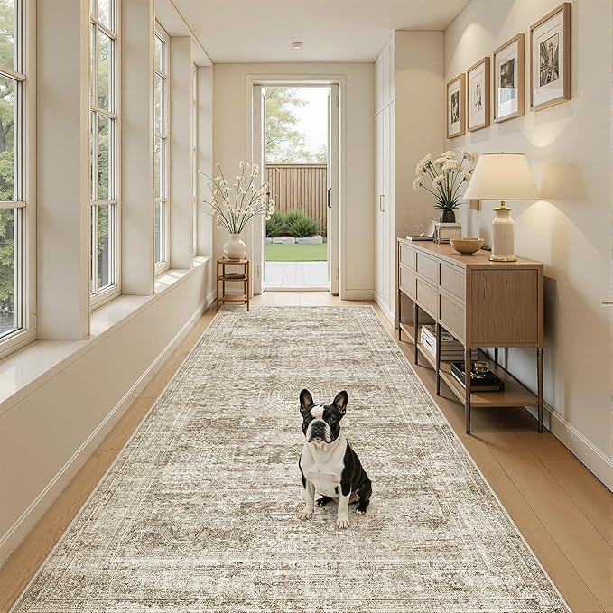 Hallway Runner Rug 4x8 Wide: Washable Thin Runners
