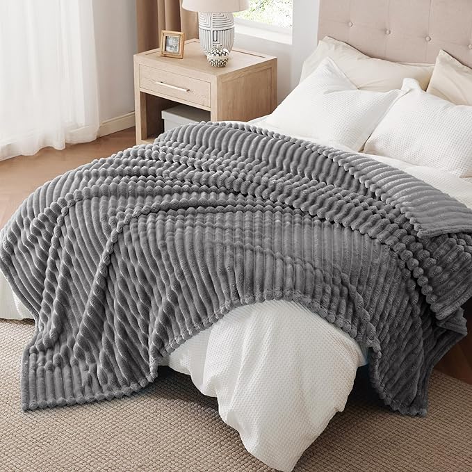 Bedsure GentleSoft Frost Gray California King Size Blanket