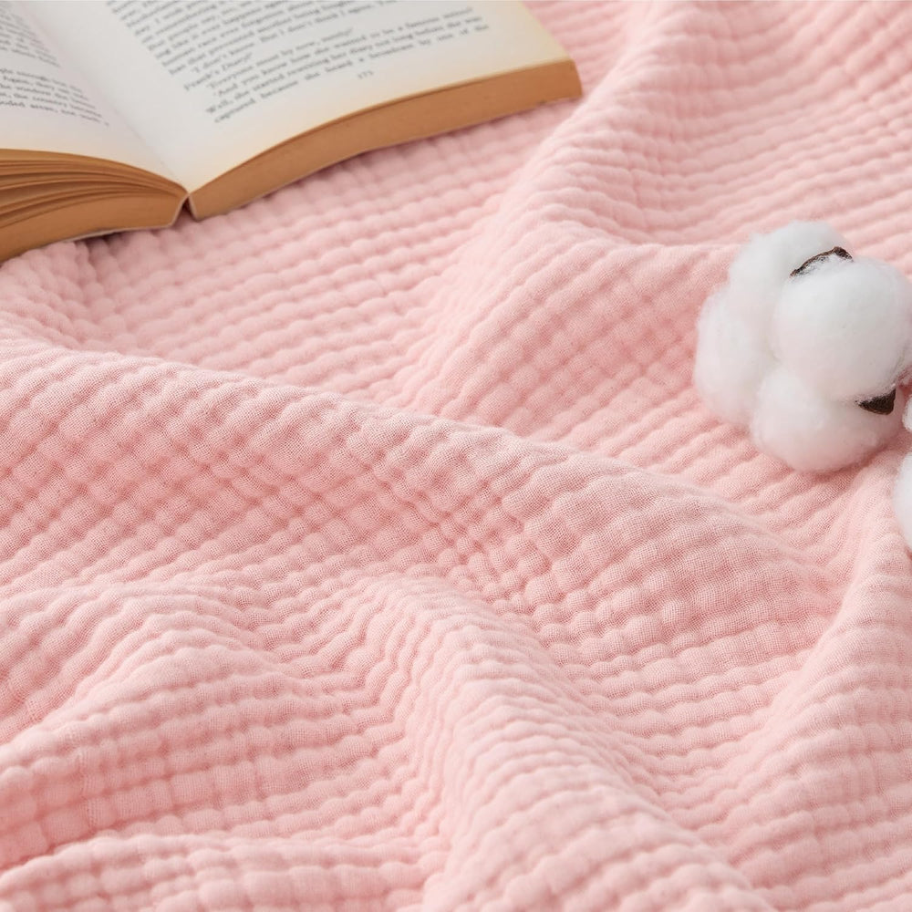 Bedsure 100% Cotton Muslin Blanket King Size