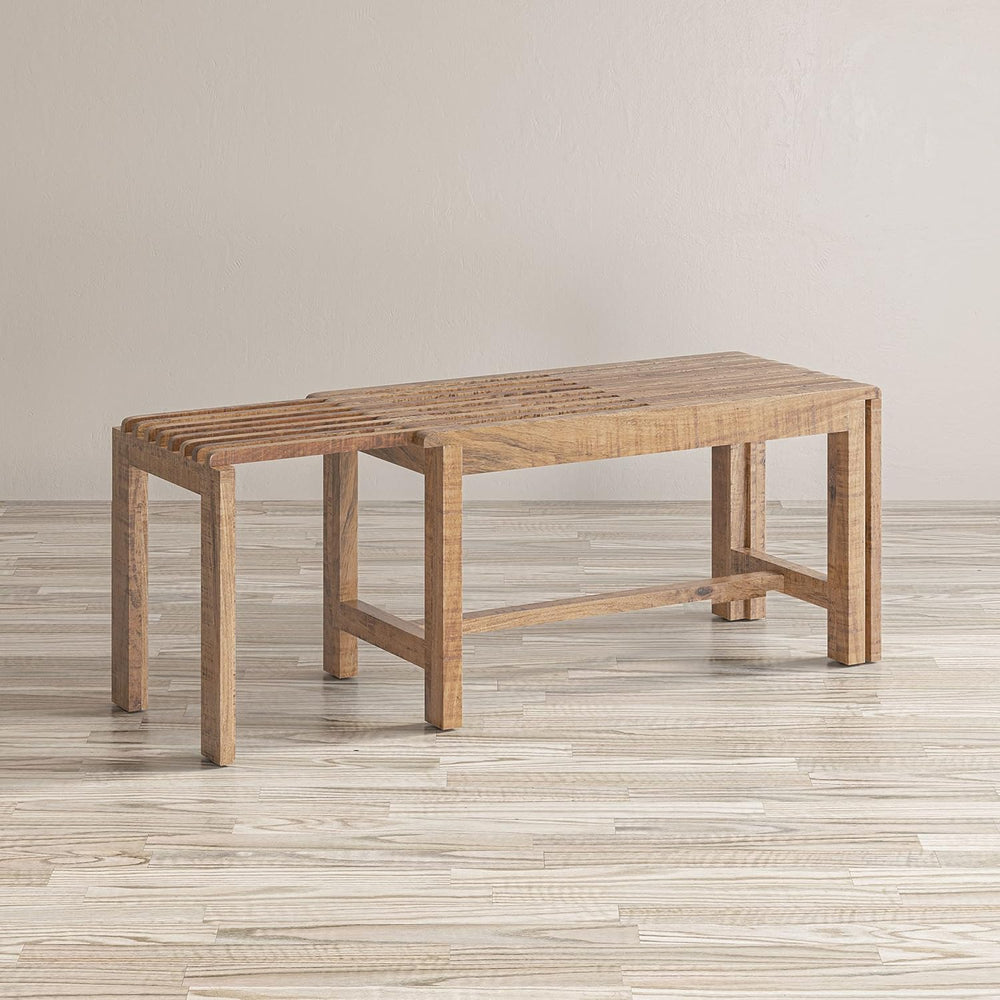 Jofran Bradford Extendable Solid Wood Hallway Bench, Buff