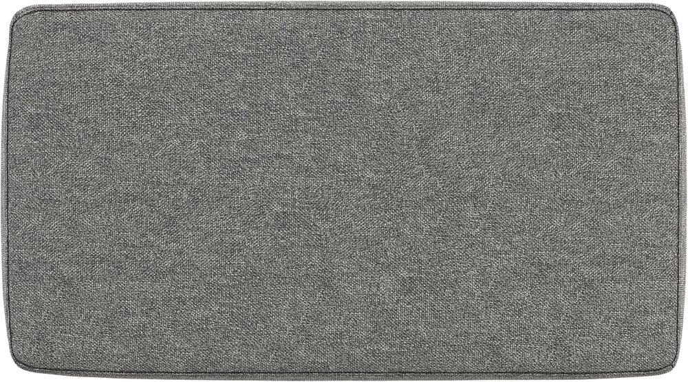 SIMPLIHOME Milltown 27" Wide Linen Look Rectangle Ottoman in Grey
