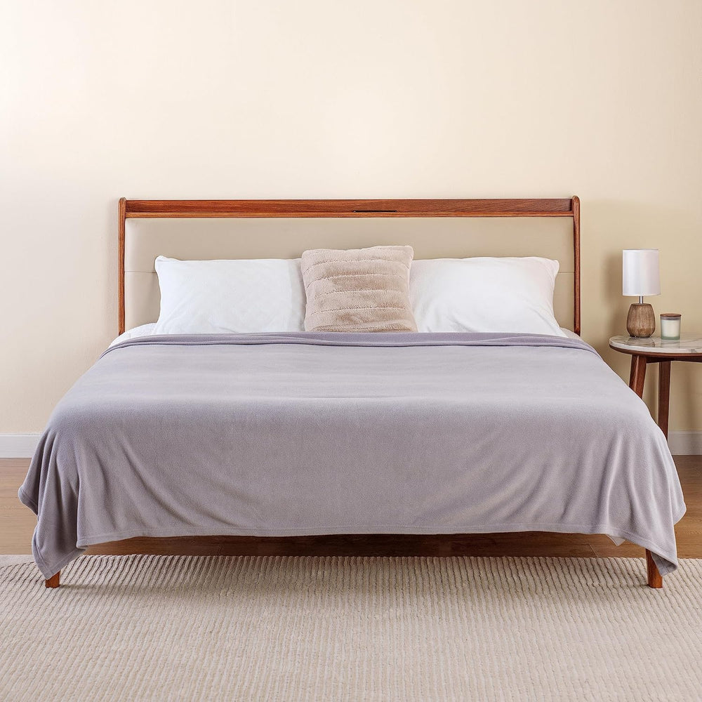 Berkshire Blanket Microfleece Queen Size Bed Blanket Chateau Gray,Lightweight...