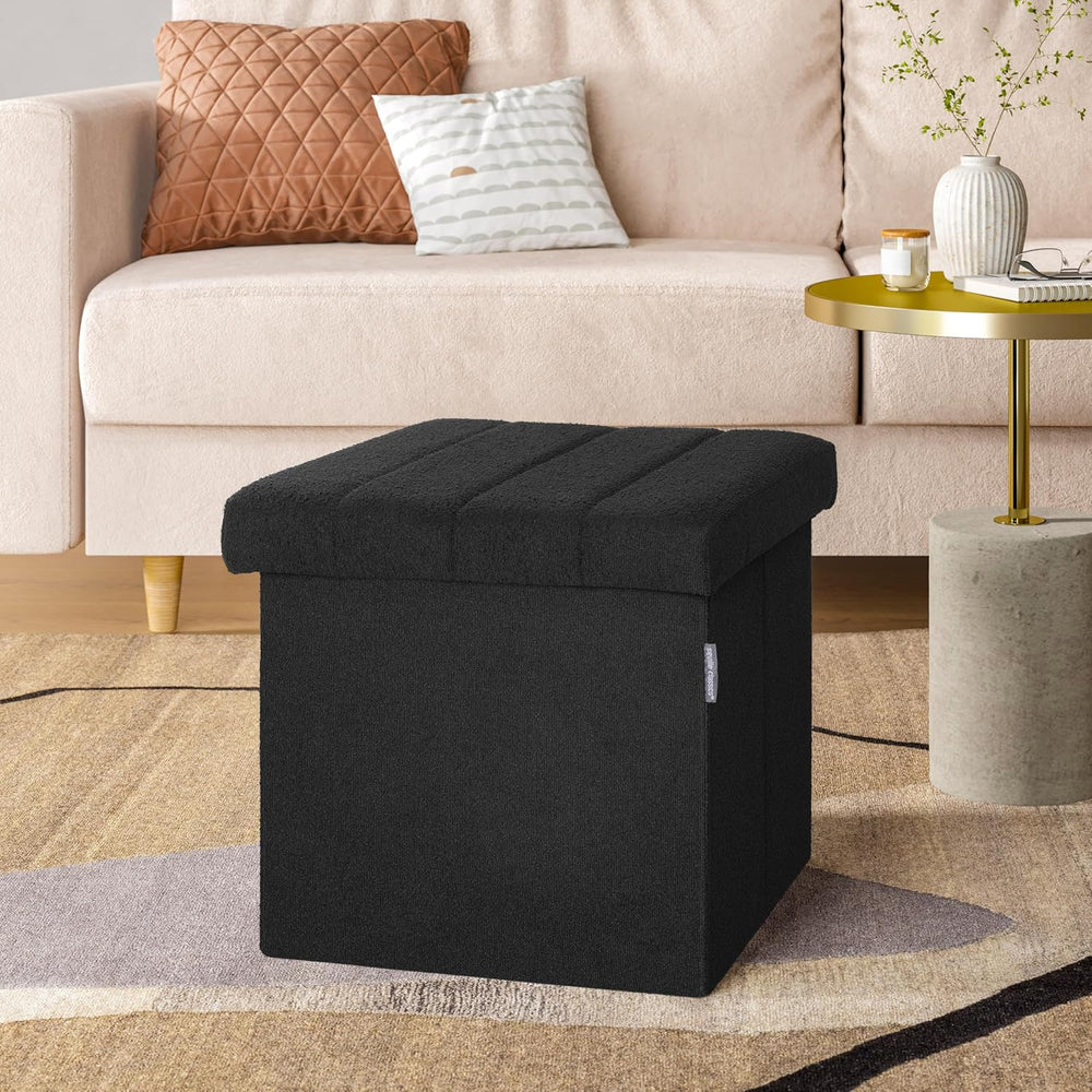 Seville Classics Cushioned Fabric Ottoman Hidden Storage Chest Footrest Chair...