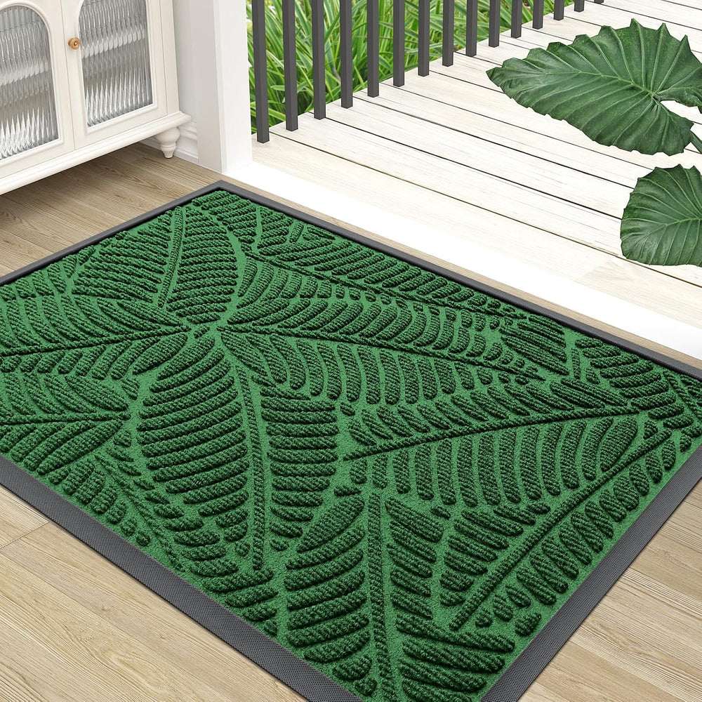 Colorxy Waterproof Doormat, Sturdy Natural Rubber Front Indoor Mat, Non Slip
