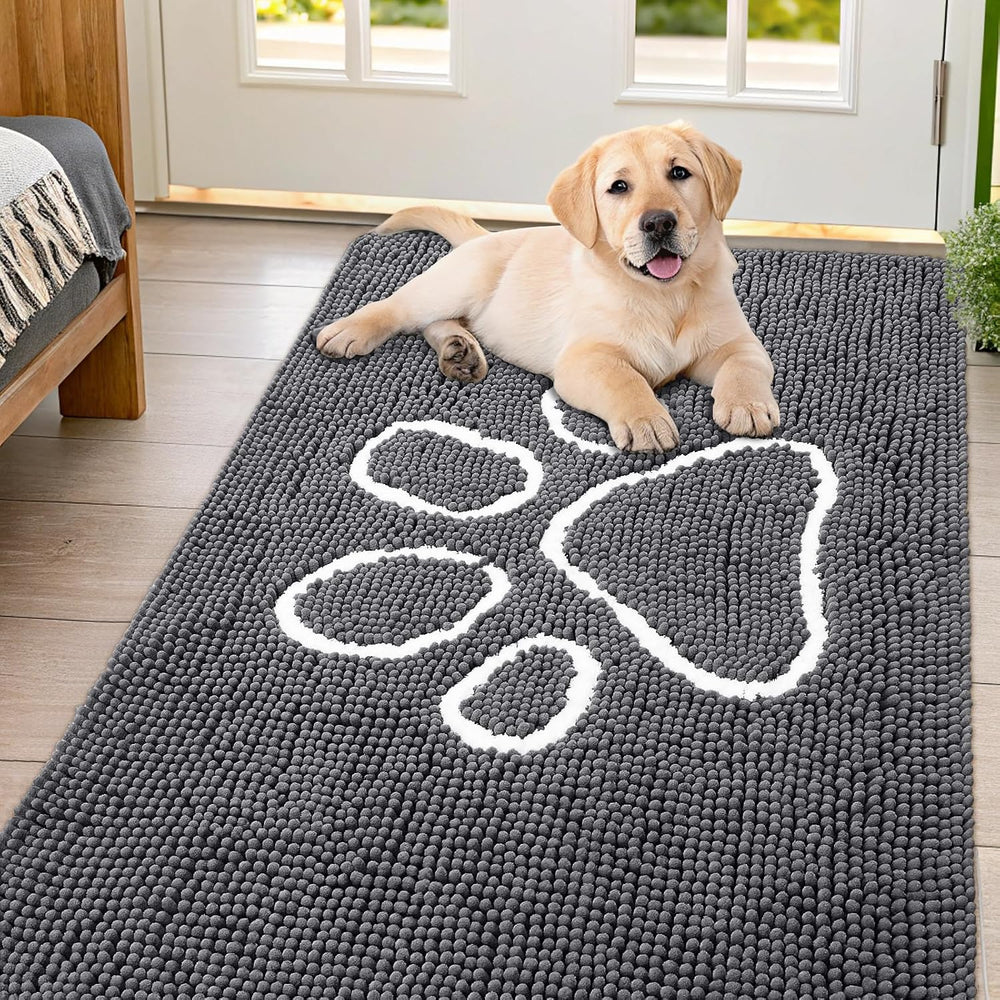 Smiry Dog Door Mat for Muddy Paws, Absorbent Dirt Trapper Non Slip Quick Dry
