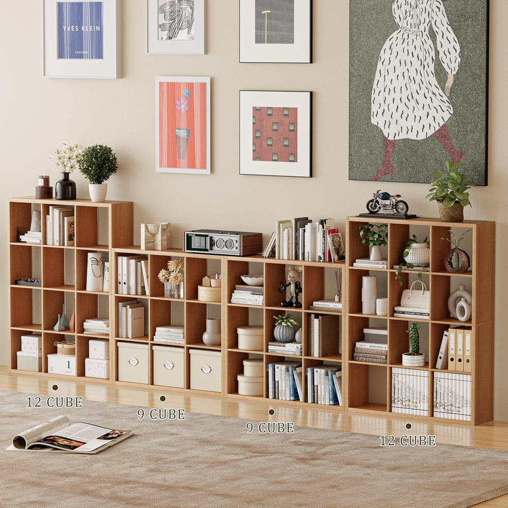 Cube Storage Organizer Bookcase, Decorative 11 inch Open Back Cubical Shelf w...