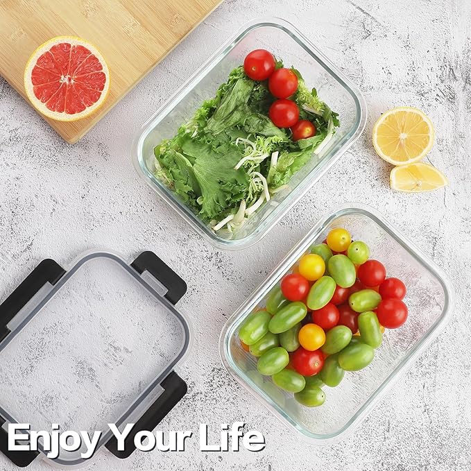 HOMBERKING 24pc Borosilicate Glass Food Storage Containers