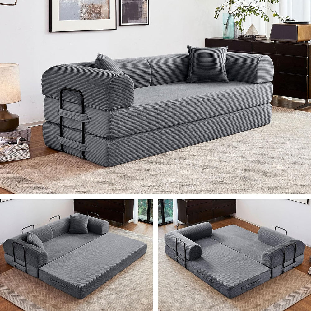 79" Convertible Sofa Bed, Boneless Sleeper Futon Couch for Living Room |...