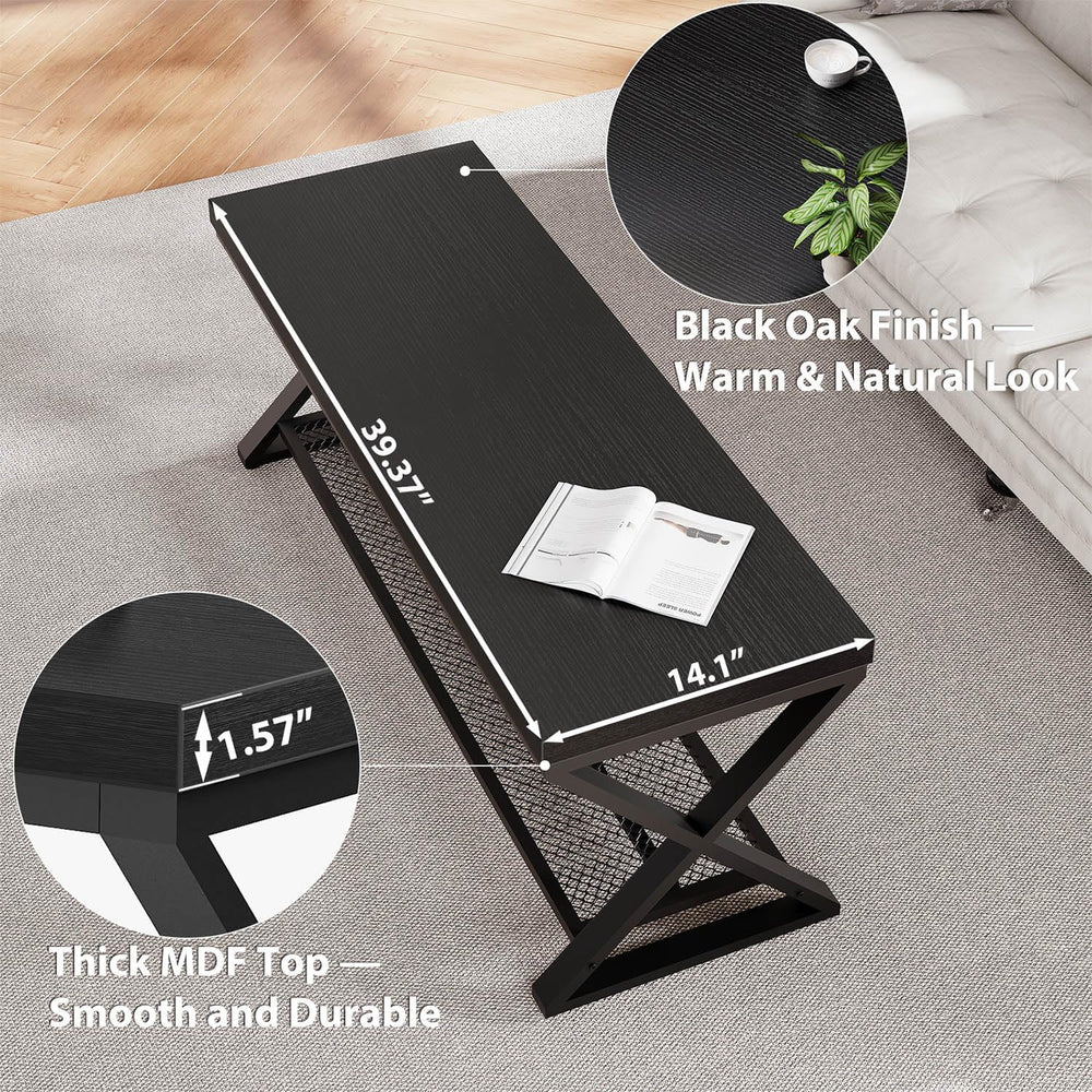 LVB Black Entryway Bench with Storage, Indoor Shoe Bench with Seating 39 in