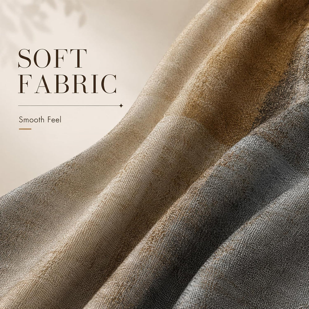 Moonslim Brown Gray Blackout Curtains, Grey Rustic Abstract Rustic Farmhouse ...