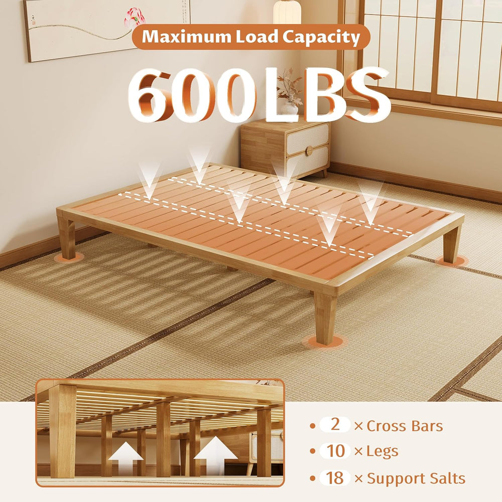 IOTXY Full Platform Bed Frame - 12" Solid Wood Mattress Foundation Base