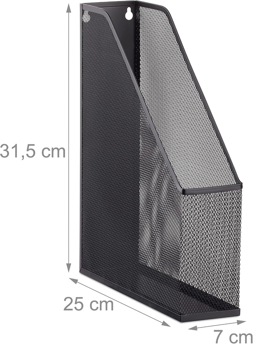 Relaxdays Stand Metal Mesh Upright Lever Arch File A4 to C4, Archive Box, Eye...