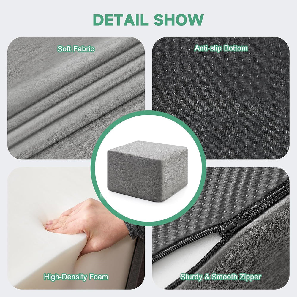23.6'' Square Pouf Boneless Ottoman Foot Rest with High-Rebound Solid...