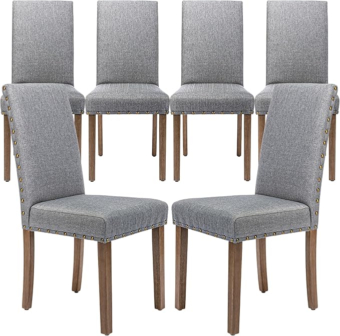 Upholstered Dining Chair Modern Stylish Parsons Kitchen Diner High Back with ...
