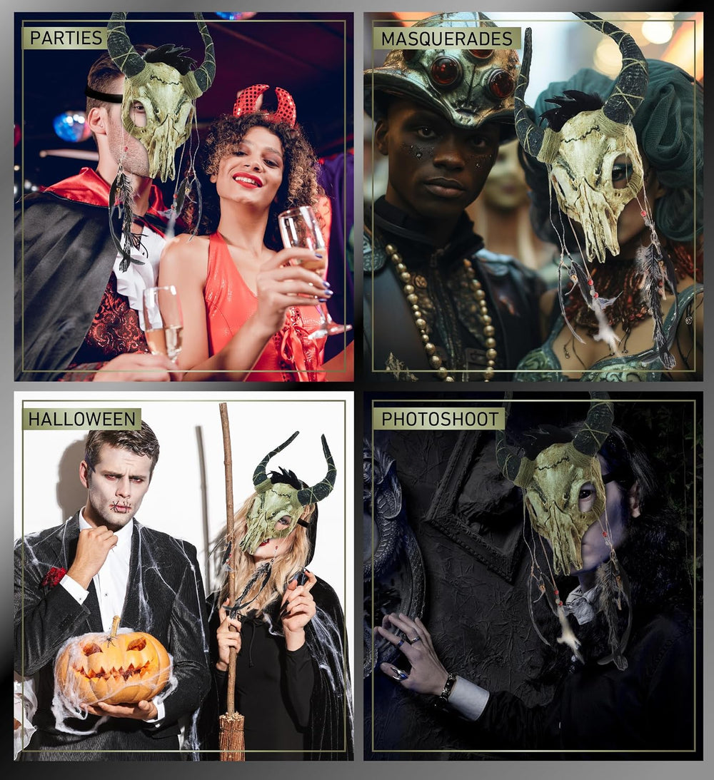 Yak Skull Mask- Devilish Animal Skull Mask Costume Accessory for Halloween, C...