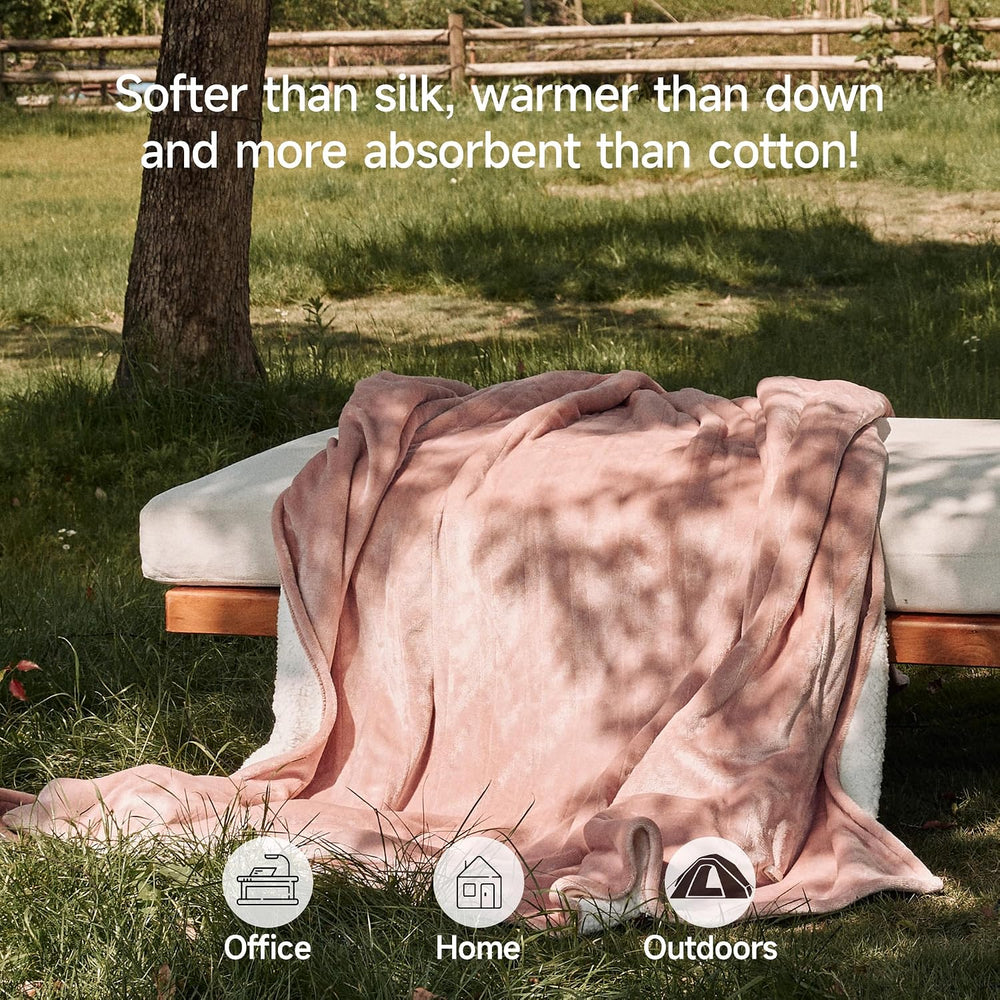 GOTCOZY Heated Blanket-Soft Plush Electric Blanket King Size(Rose Dust)
