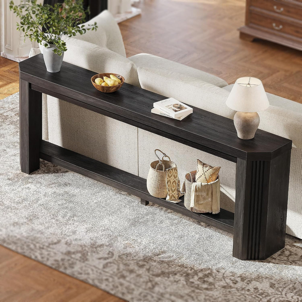 70" Console Table for Entryway, Narrow Long Sofa Table Behind Couch, Woo...