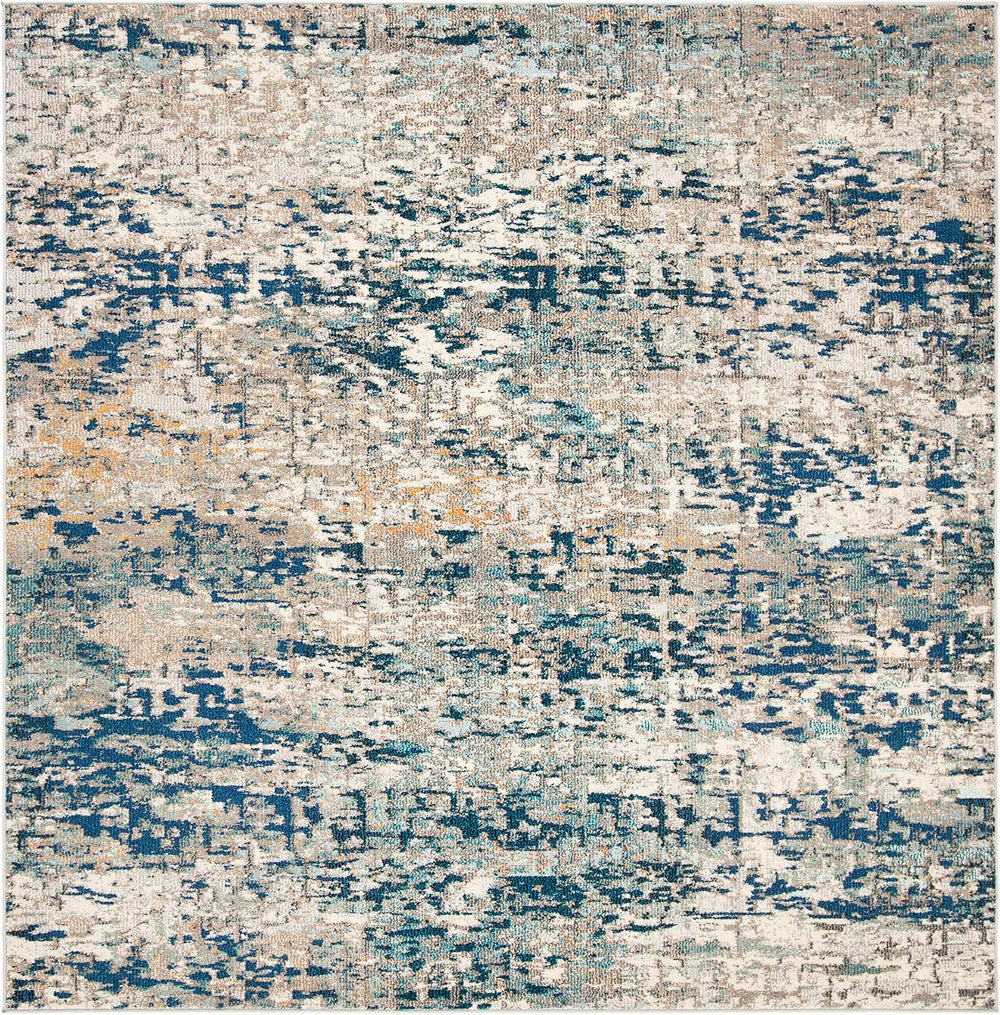 SAFAVIEH Madison Square Rug 8', Modern Grey & Blue MAD460K