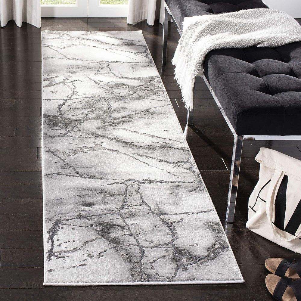 SAFAVIEH Craft Collection Runner Rug - 2'3" x 6', Grey & Sil...