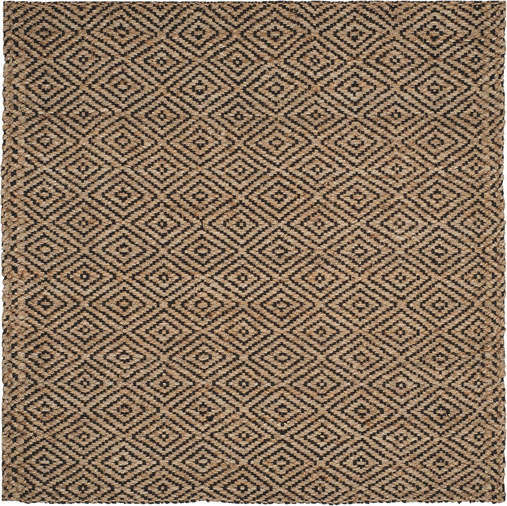 SAFAVIEH Natural Fiber Collection Area Rug - 7' Square, Natural & Bla...