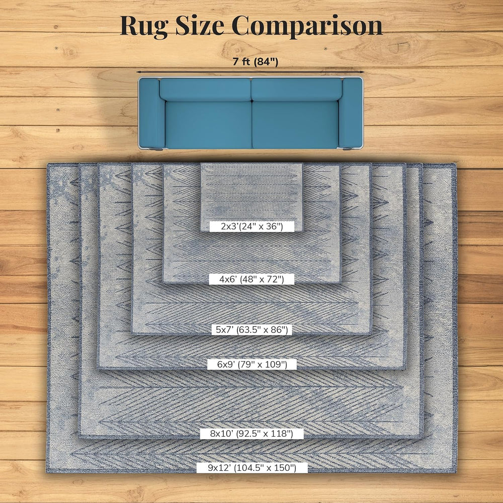LUXE WEAVERS Blue 6x9 Geometric Area Rug