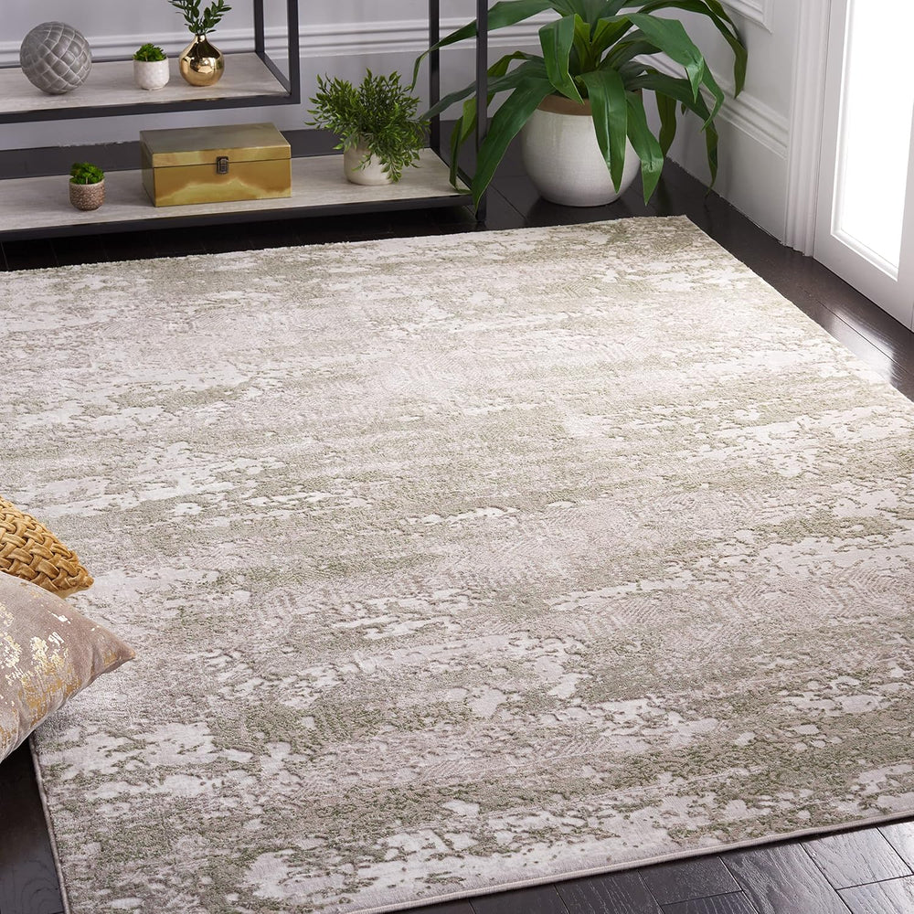 SAFAVIEH Meadow Collection Area Rug - 6' x 9', Beige & Sage, Mode...