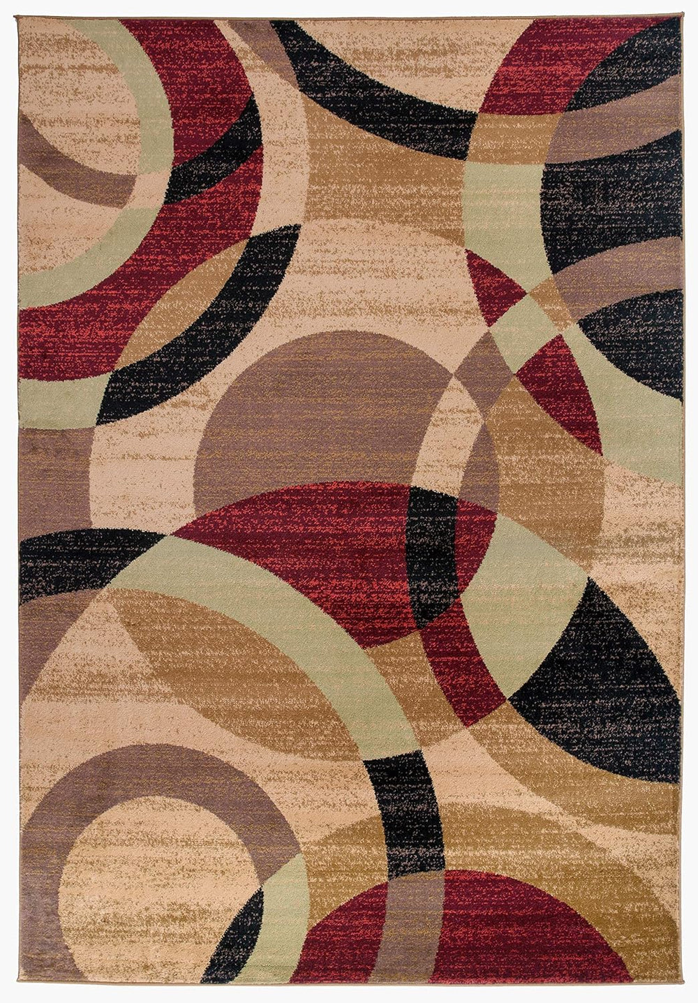 Rugshop Abstract Circles Contemporary Area Rug Multi 7'10" x 10'...