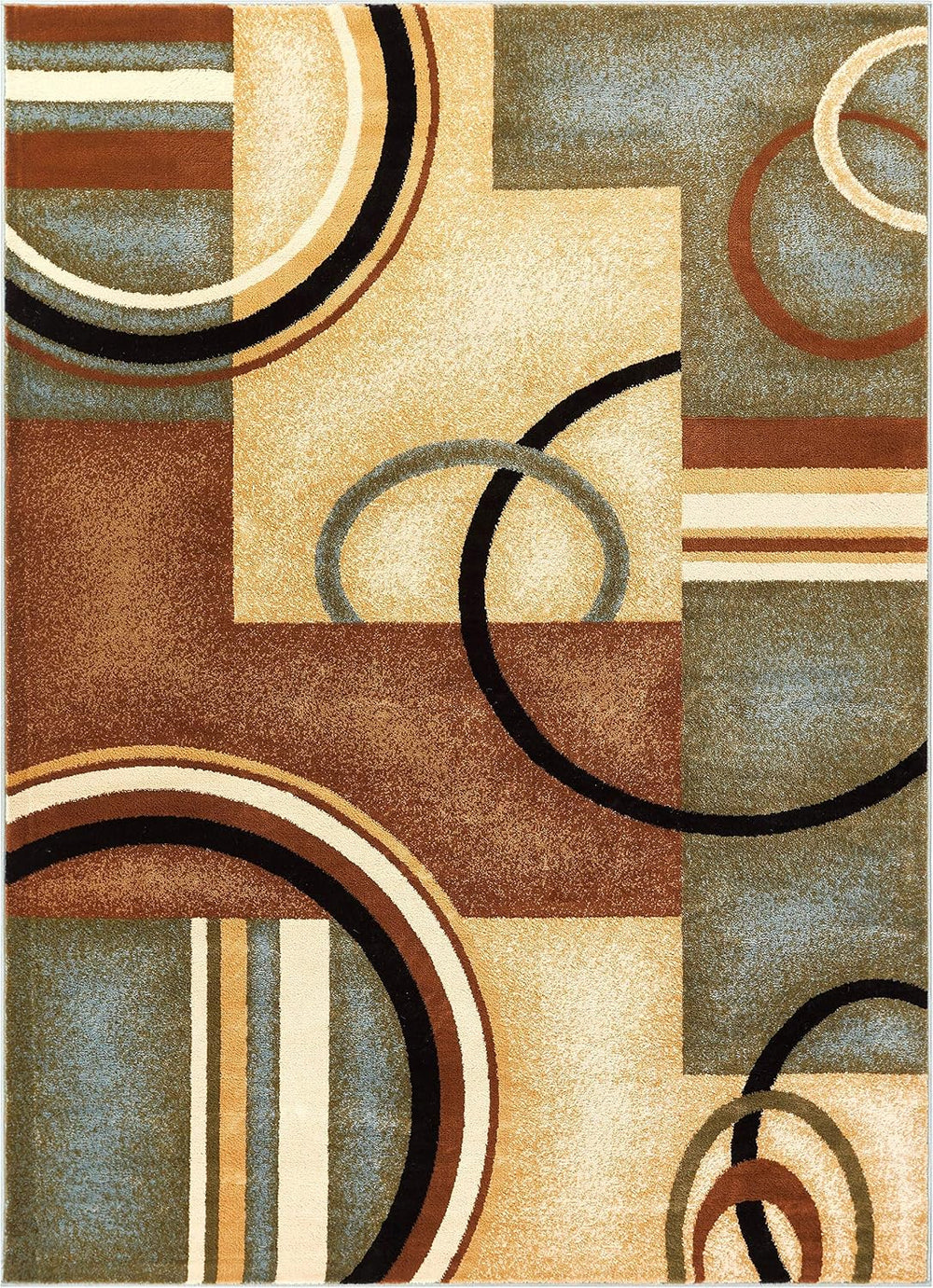 Well Woven Barclay Arcs & Shapes Light Blue Modern Geometric 8x10 (7'...