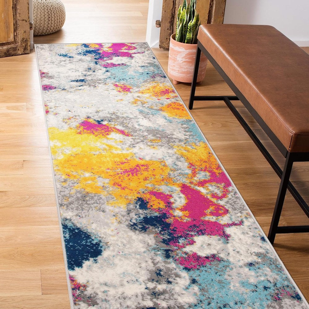 Rugshop Modern Abstract Living Room Non-Shedding Runner Rug Multi 2' x 10...