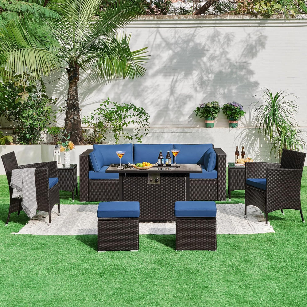 Yaheetech 3-Seat Patio Wicker Sofa, Outdoor Rattan Couch with Furniture Cover...