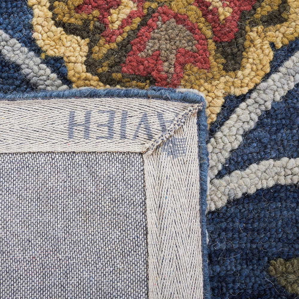 SAFAVIEH Blossom Wool Area Rug 8'x10', Traditional Navy & Multi B...